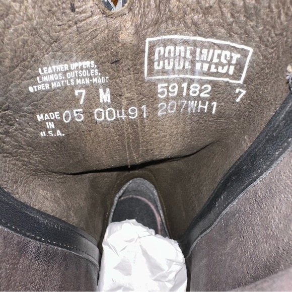 Code West Sz 7 Vintage White Lighting Western Rodeo Boots RARE - Picture 11 of 15